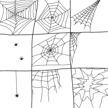 Hand Drawn Spider Webs clipart