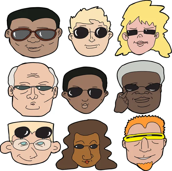 Les gens en lunettes de soleil — Image vectorielle
