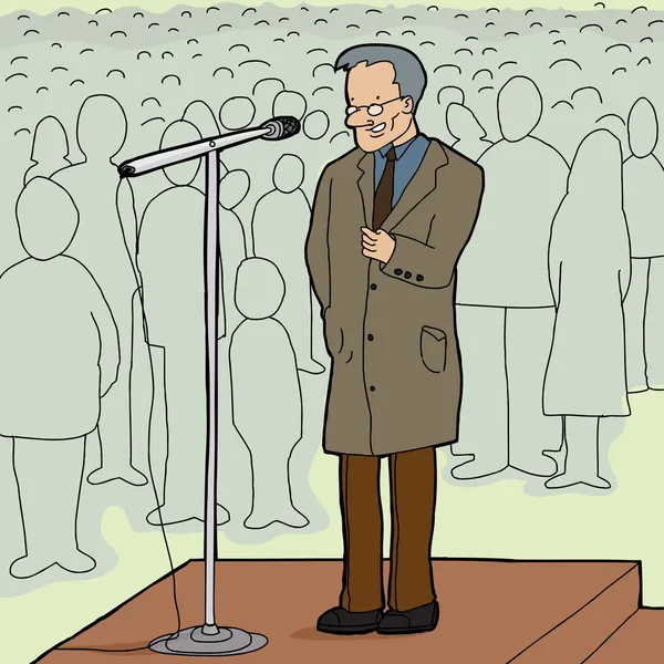 Homme parlant à la foule — Image vectorielle