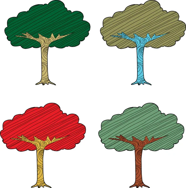 Mevsimlik soyut ağaçlar — Stok Vektör