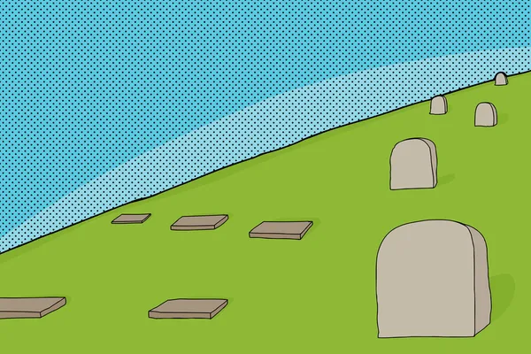 Kyrkogården cartoon — Stock vektor