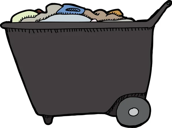 Push Cart with Trash — Stock Vector