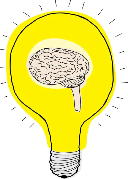 Mozek v žárovce — Stockový vektor
