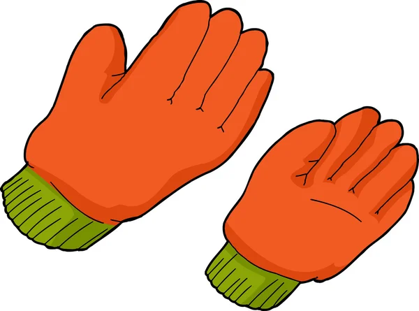 Gants de travail orange — Image vectorielle