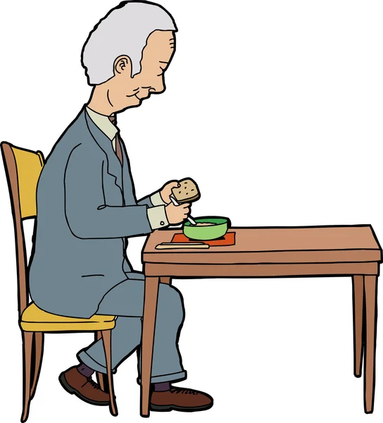 Homme mangeant à table — Image vectorielle