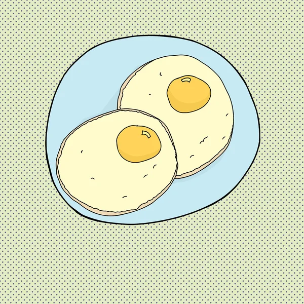 Two Fried Eggs — Stock Vector