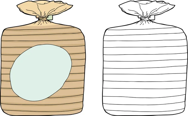 Bolsas de pan en rodajas — Vector de stock