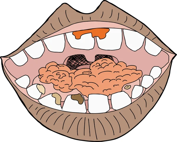 Boca con comida — Archivo Imágenes Vectoriales