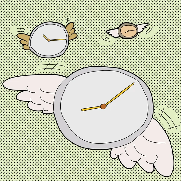 時間は飛ぶ時計 — ストックベクタ