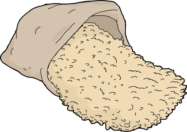 Sac de riz basculé — Image vectorielle