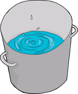 kova içinde damlayan su