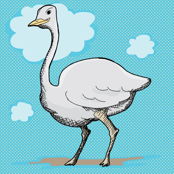 Desenhos animados de avestruz —  Vetores de Stock