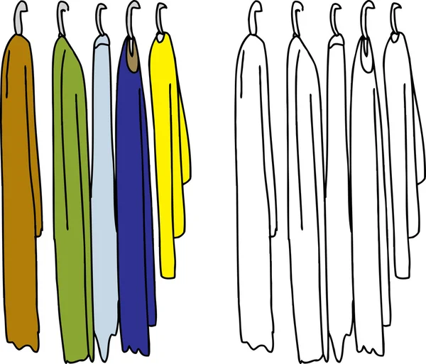 Kleding op hangers — Stockvector