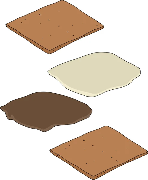 Piezas de Smores — Vector de stock