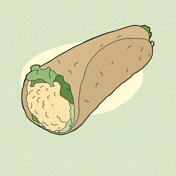 Tonijn Salade wrap — Stockvector