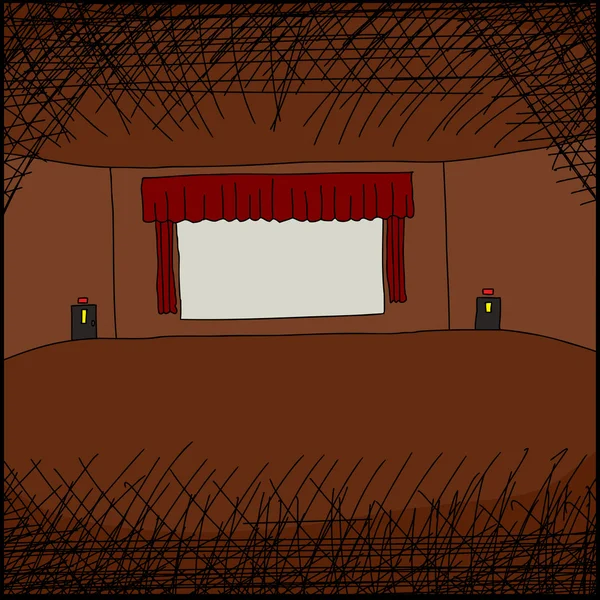 Kinoleinwand im Zimmer — Stockvektor