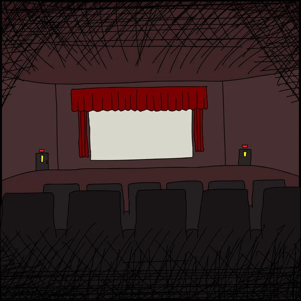 Teatro de cinema vazio — Vetor de Stock