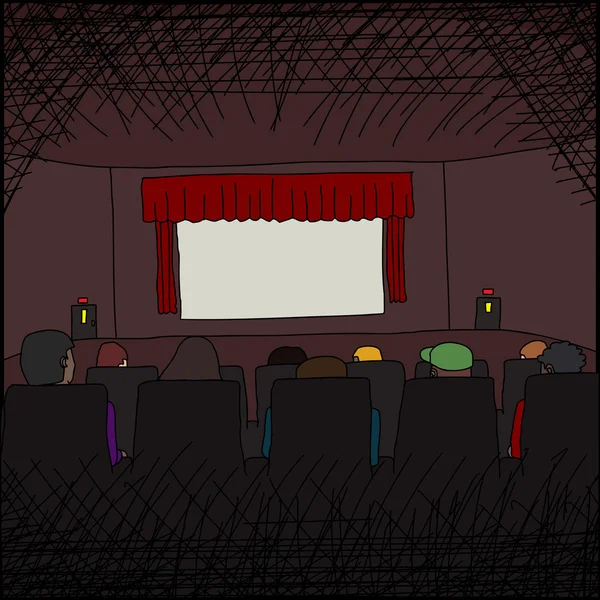 Les gens au cinéma — Image vectorielle