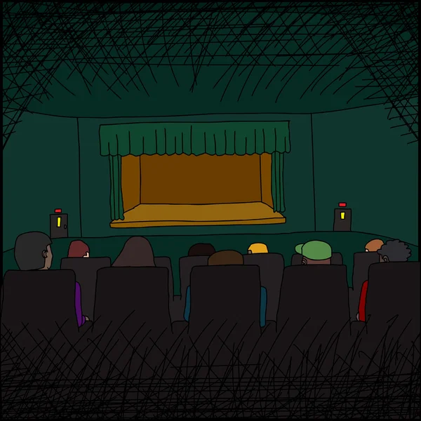 Közönség színházban — Stock Vector