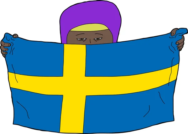 İsveçli Müslüman çocuk — Stok Vektör