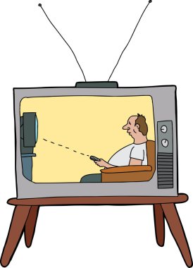 tembel adam televizyon izlerken