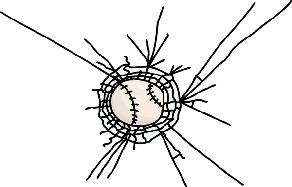 Baseball isolé coincé dans du verre — Image vectorielle