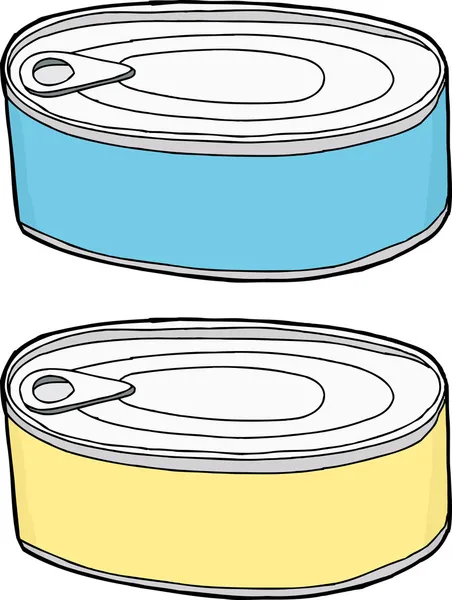 Latas de comida cerradas — Vector de stock