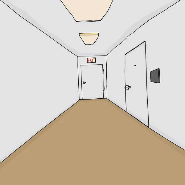 Koridorda tek ofis — Stok Vektör