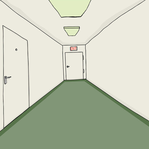 Office Corridor with Exit