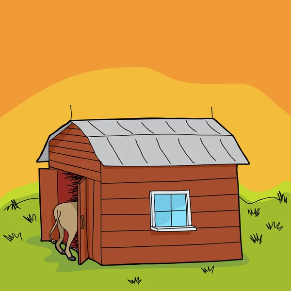 Rural Animal in Barn — Stock Vector