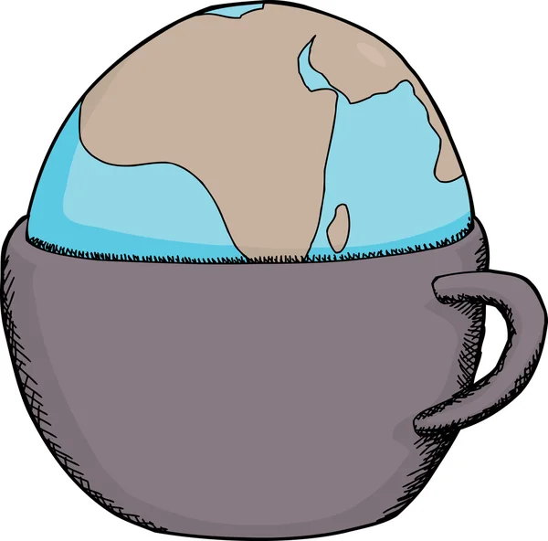 Drinken cup globe — Stockvector