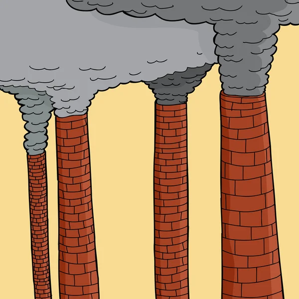 Rauch aus Schornsteinen — Stockvektor