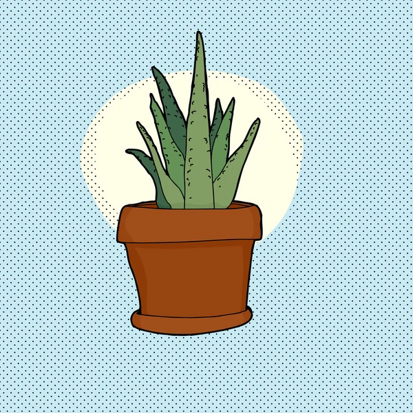 Petite plante d'intérieur de cactus — Image vectorielle