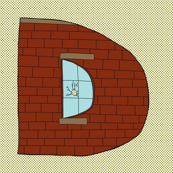 Letter D with Window — Stockový vektor