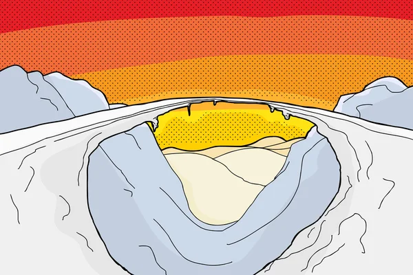 Arctique Coucher de soleil Contexte — Image vectorielle
