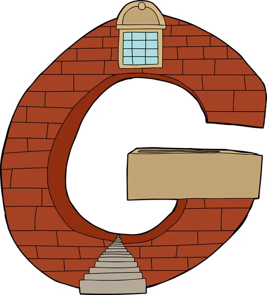 Forma de construcción "G" sobre blanco — Archivo Imágenes Vectoriales