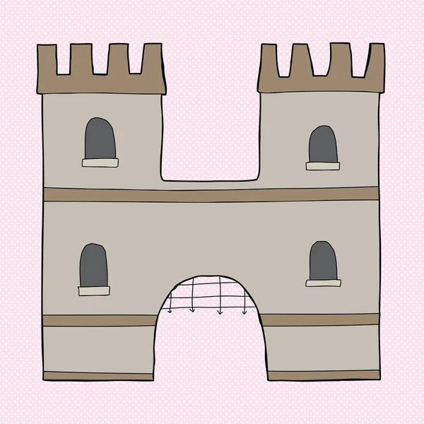 Castillo medieval "H " — Vector de stock