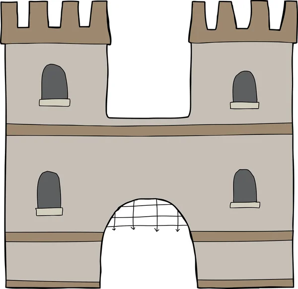 Slottet "h" över vita — Stock vektor