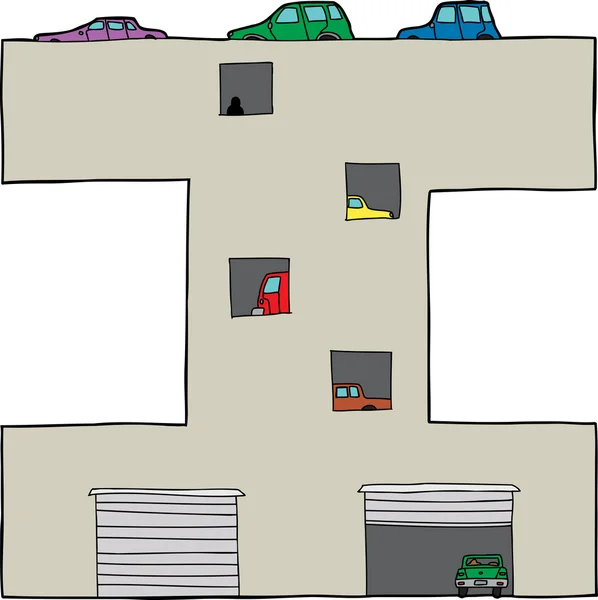 "I "Garagem de estacionamento —  Vetores de Stock