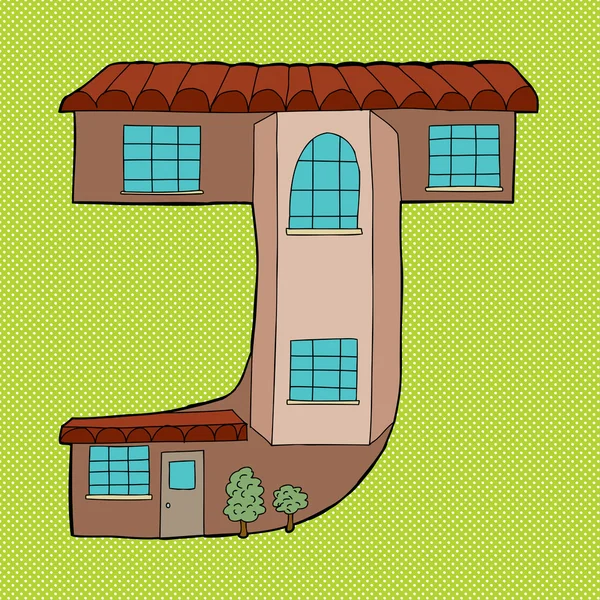 "J "Maison de ville — Image vectorielle