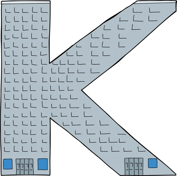 孤立したオフィスビル「k" — ストックベクタ