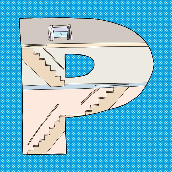 편지 p 하우스 — 스톡 벡터