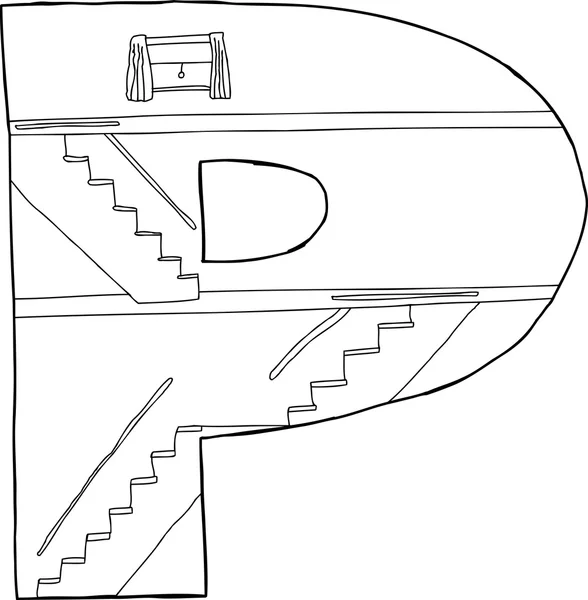 P Con escaleras — Vector de stock