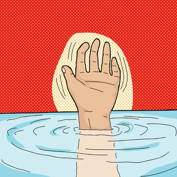 Drowning Person — Stock Vector
