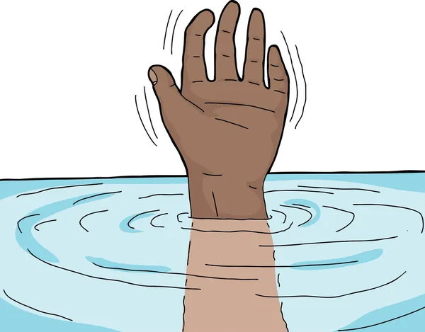 Hand Out of Water — Stock Vector