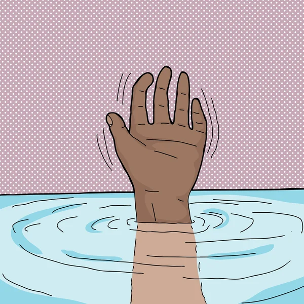 溺水的人 — 图库矢量图片