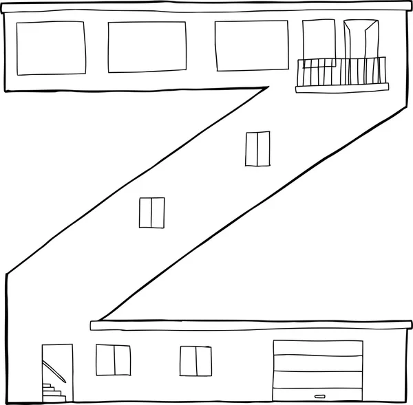 作为房子的轮廓的字母 z — 图库矢量图片