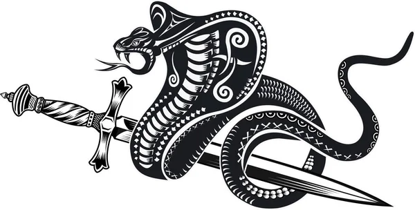 Illustration Snake Tattoo Cobra — Image vectorielle