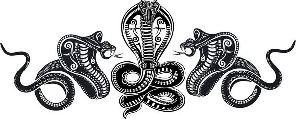 Illustration Von Snake Tattoo Cobra — Stockvektor