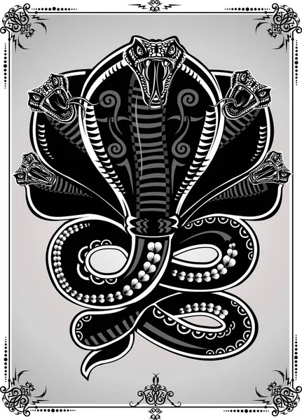 Illustration Snake Tattoo Cobra — Image vectorielle
